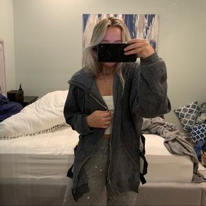 NWT GRAY FURST OF A KIND VINTAGE ZIP-UP JACKET